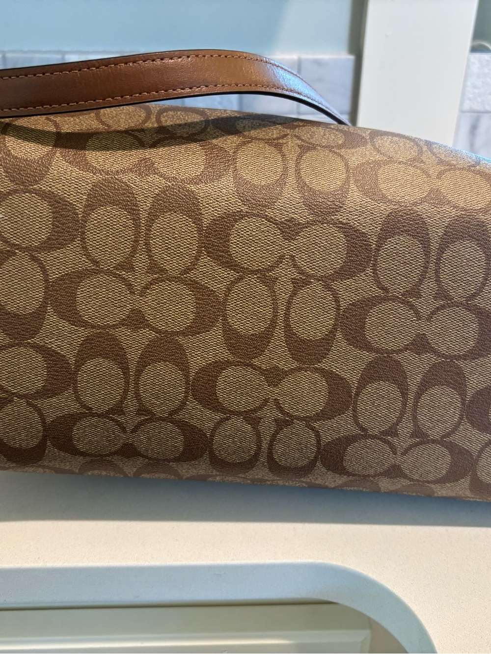Coach Gallery Tote & Matching Wallet | Brown & Beige Signature Canvas - Picture 7 of 16